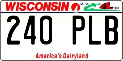 WI license plate 240PLB