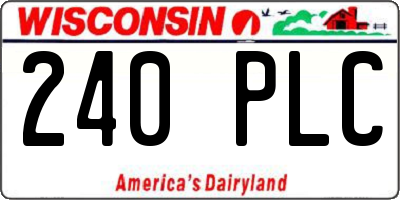 WI license plate 240PLC