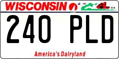 WI license plate 240PLD