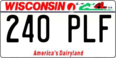 WI license plate 240PLF