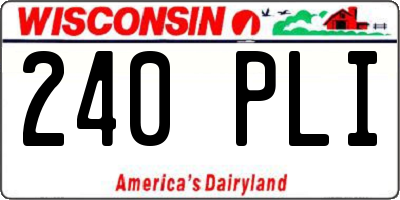 WI license plate 240PLI