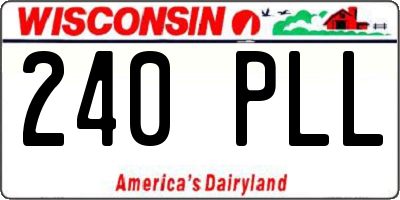 WI license plate 240PLL