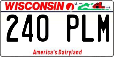 WI license plate 240PLM
