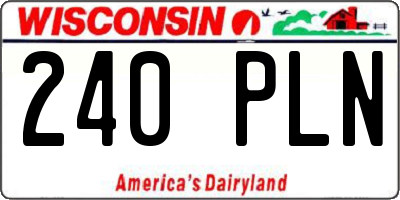 WI license plate 240PLN
