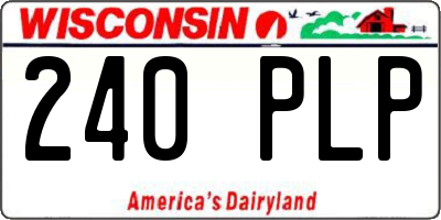 WI license plate 240PLP