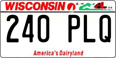 WI license plate 240PLQ