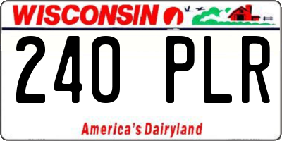 WI license plate 240PLR