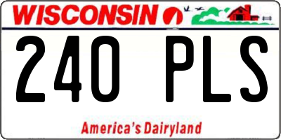 WI license plate 240PLS