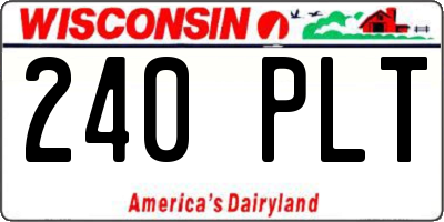 WI license plate 240PLT