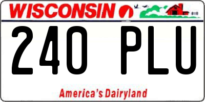 WI license plate 240PLU