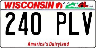 WI license plate 240PLV