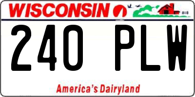 WI license plate 240PLW