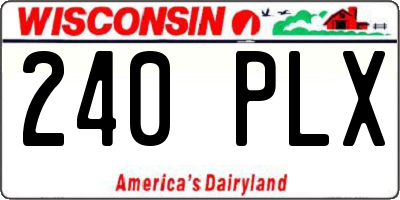 WI license plate 240PLX