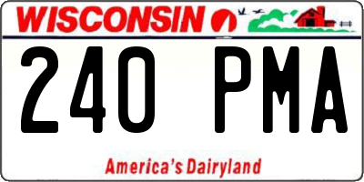 WI license plate 240PMA