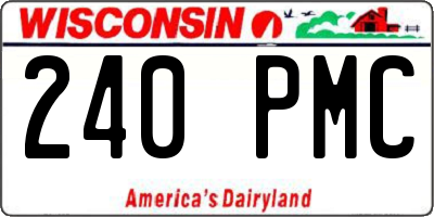 WI license plate 240PMC