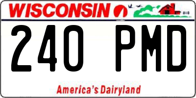 WI license plate 240PMD