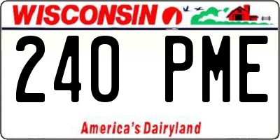 WI license plate 240PME