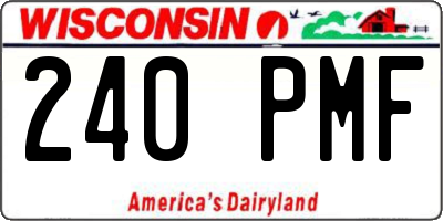 WI license plate 240PMF