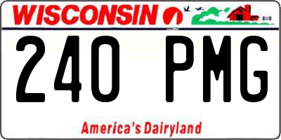 WI license plate 240PMG