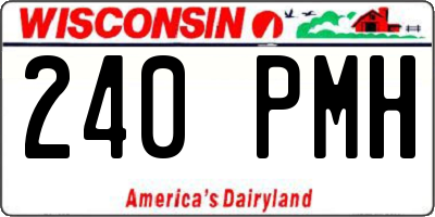 WI license plate 240PMH