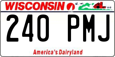 WI license plate 240PMJ