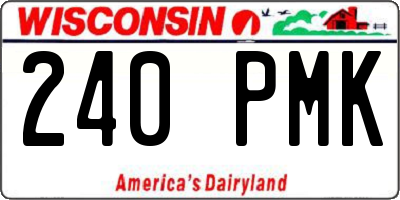 WI license plate 240PMK