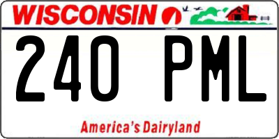 WI license plate 240PML