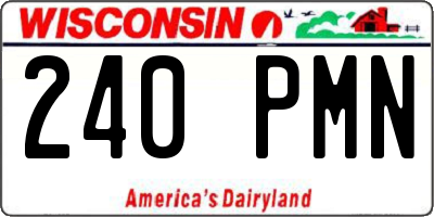 WI license plate 240PMN
