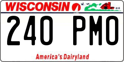 WI license plate 240PMO