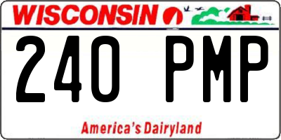 WI license plate 240PMP