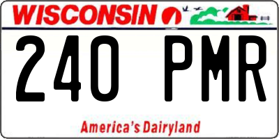 WI license plate 240PMR