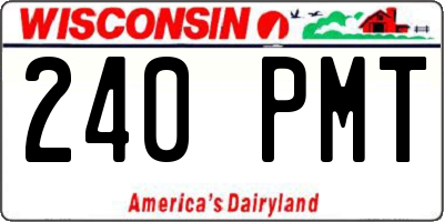 WI license plate 240PMT