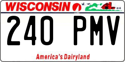 WI license plate 240PMV
