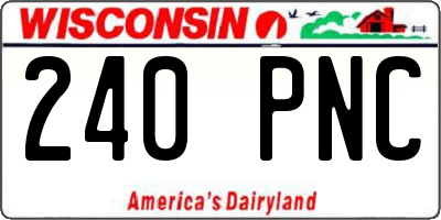 WI license plate 240PNC