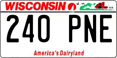 WI license plate 240PNE