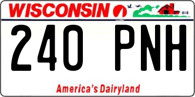 WI license plate 240PNH