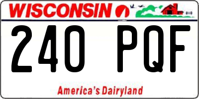 WI license plate 240PQF