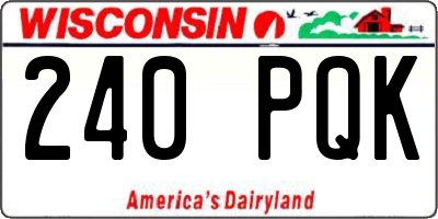 WI license plate 240PQK