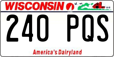 WI license plate 240PQS