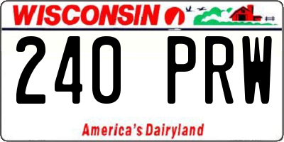 WI license plate 240PRW