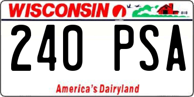 WI license plate 240PSA