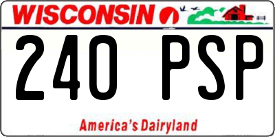 WI license plate 240PSP