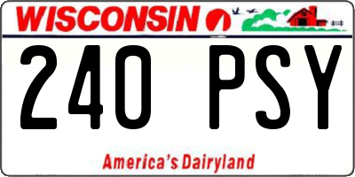 WI license plate 240PSY