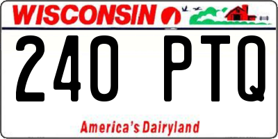 WI license plate 240PTQ