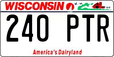 WI license plate 240PTR
