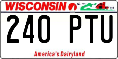 WI license plate 240PTU