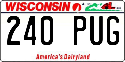 WI license plate 240PUG