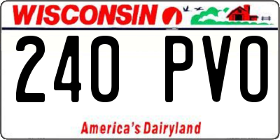 WI license plate 240PVO