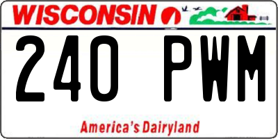 WI license plate 240PWM