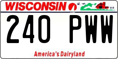 WI license plate 240PWW